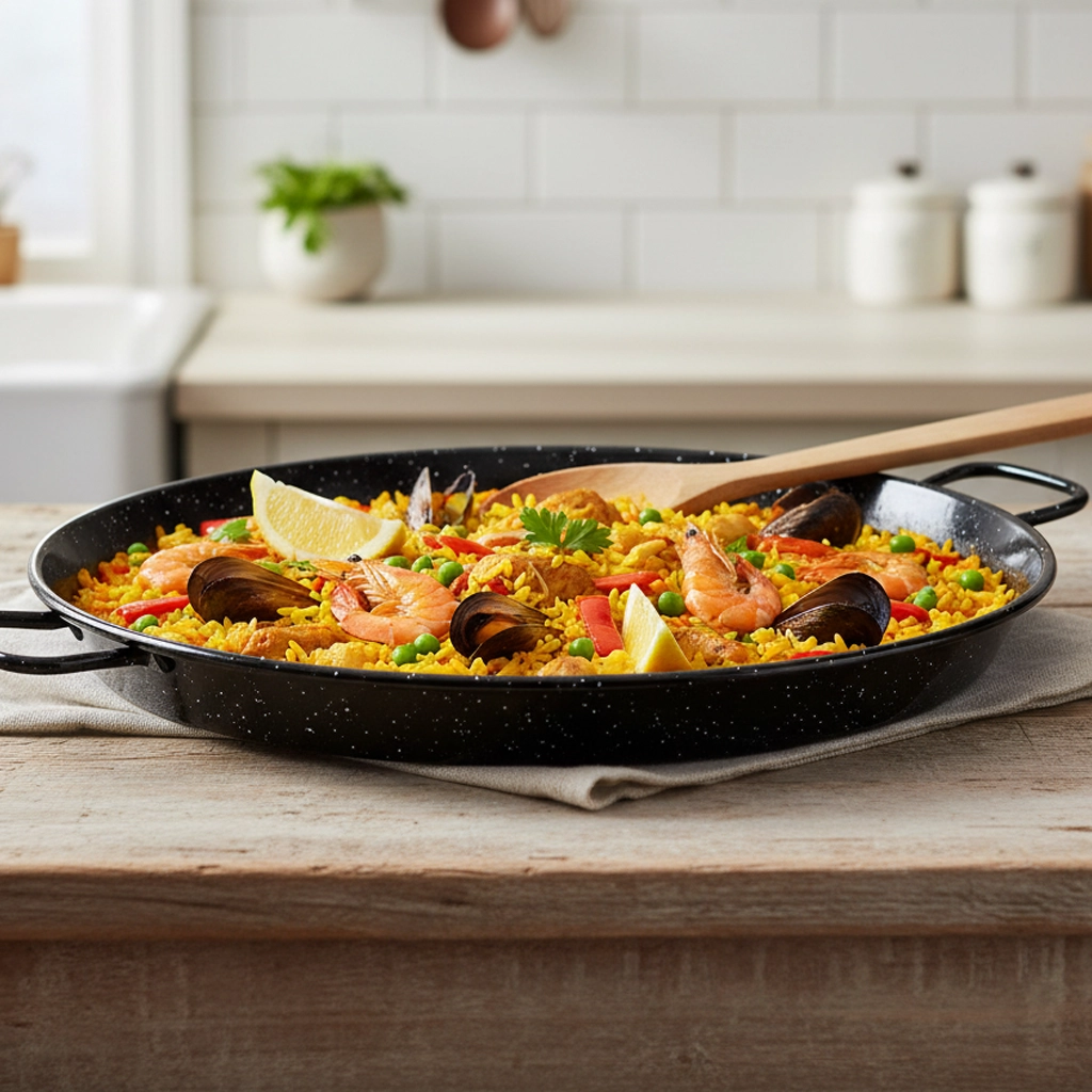 Smaltovaná paella panvica 42 cm